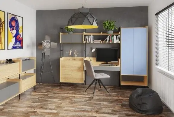 Birou modular Mobius S2 natur – H38