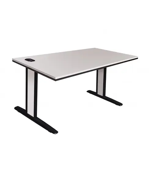 Birou office alb - modern si stabil, ideal pentru spatii de lucru