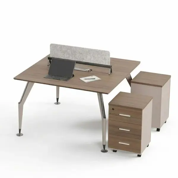 Birou operațional Noblesse F1412A cu sertare mobile si 2 locuri – H750 x L1400 x l1200 mm