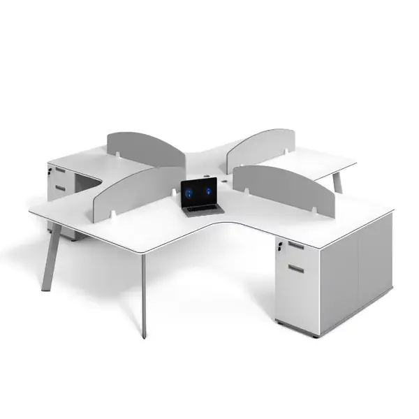 Birou operational OptiSpace , cu dulapuri integrate si 4 posturi - dimensiuni 2800*2800*750 mm