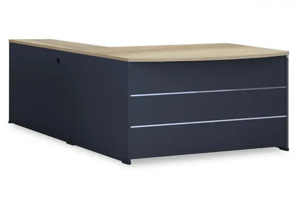 Birou reversibil Lotus Oak, Antracit 180x160x75 cm