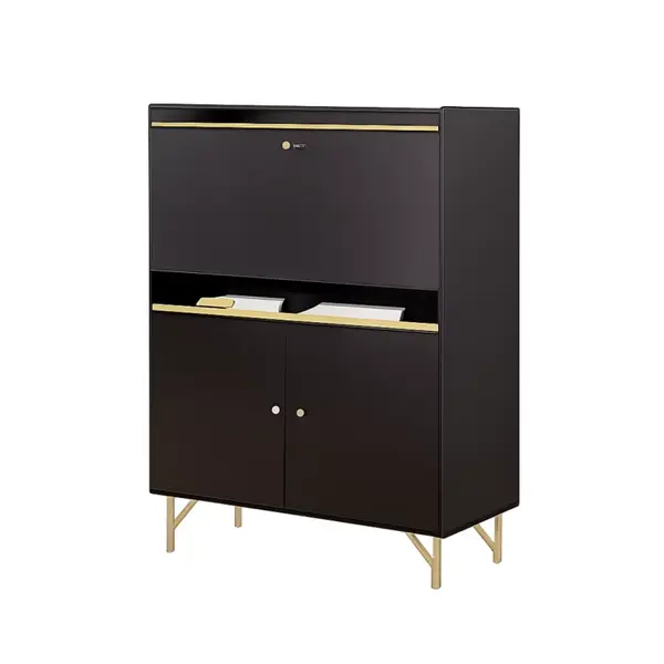 Birou secretaire – design compact, suprafata de lucru practica ,Black