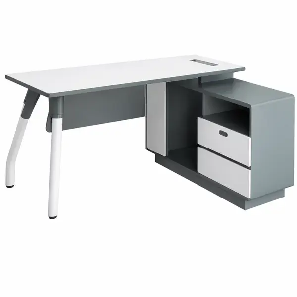 Birou Sienna Line cu blat din melamina si dulap lateral fix – dimensiuni 1200×1200×450 mm