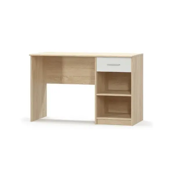 Birou TIPS, 1 sertar, stejar sonoma + alb, 120x54x77,5 cm