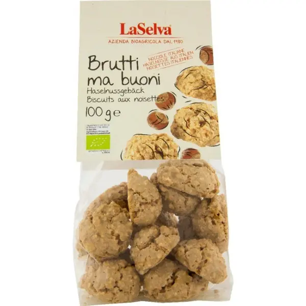 Biscuiti Bio Brutti Ma Buoni, cu Alune de Padure, 100 g, LaSelva