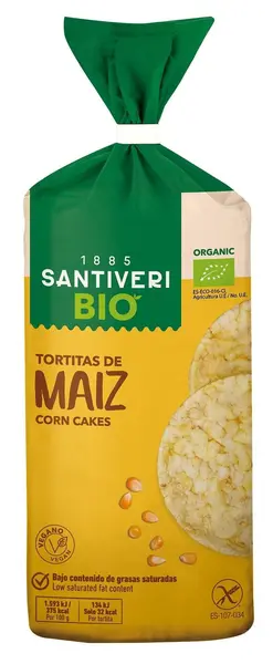 Biscuiți bio din porumb 100%, 130 g, Santiveri