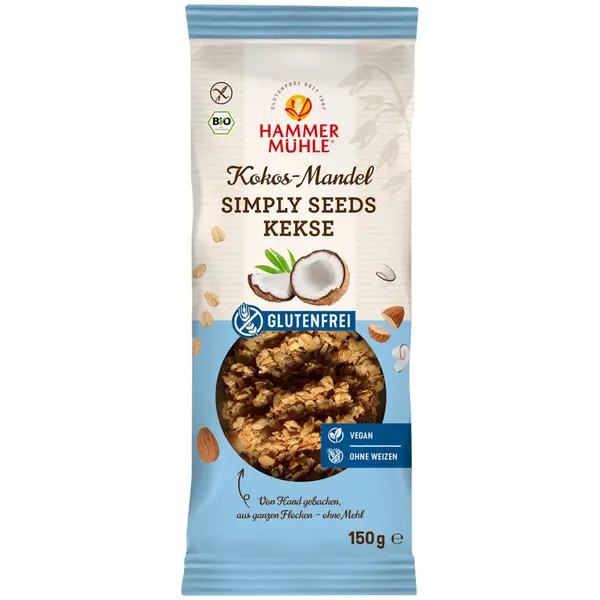Biscuiti crocanti din ovaz cu migdale si cocos fara gluten, eco - 150 g