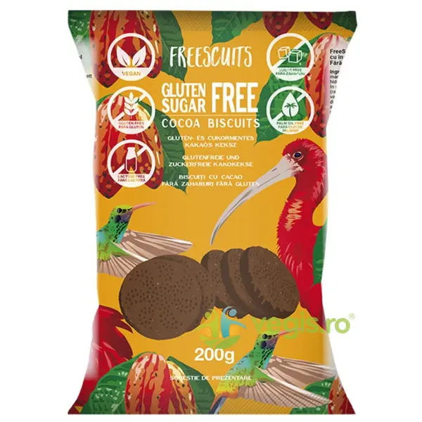 Biscuiti cu Aroma de Cacao fara Zahar Adaugat 200g