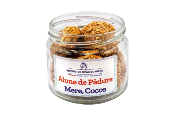 Biscuiti de ovaz cu alune de padure mere cocos, 145g, Ohvaz