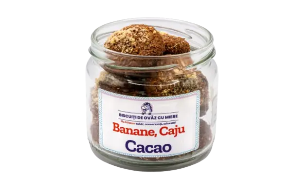 Biscuiti de ovaz cu banane caju cacao, 145g, Ohvaz