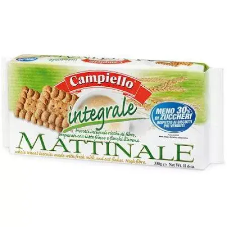 Biscuiti integrali cu 7% fibre Matinale, 330g, Campiello