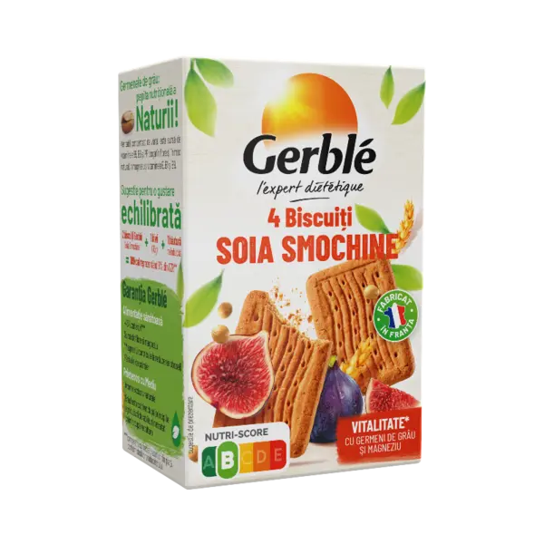 Biscuiti minipack cu soia si smochine, 67,5g, Gerble Expert Dietetic