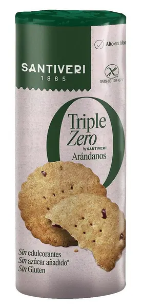 Biscuiți Triple Zero cu afine, 205 g, Santiveri