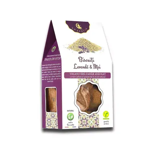 Biscuiţi vegani cu lavandă şi mei, fără zahăr, 130g | Ambrozia