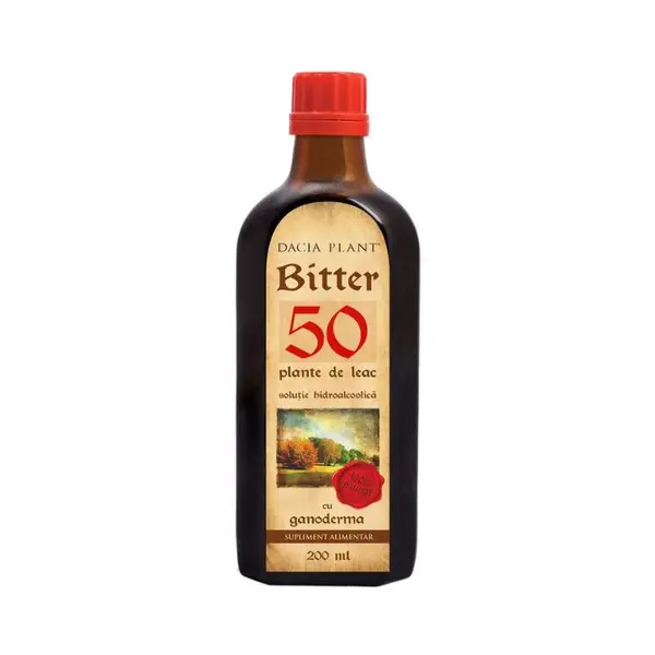 Bitter din 50 de plante cu Ganoderma, 200 ml, Dacia Plant