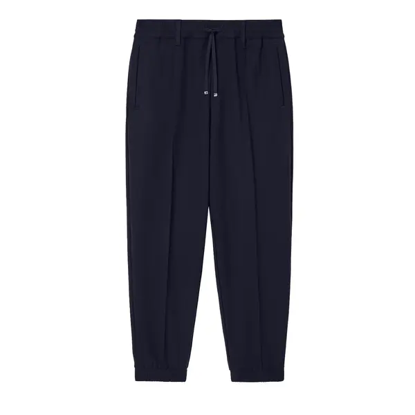 Black cropped trousers with drawstring deep navy 34