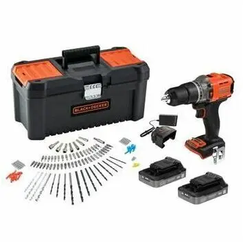 Black & Decker Masina de gaurit/surubelnita pe acumulator BLACK+DECKER BCD383D2TA, 18V , 2A, Negru-portocaliu