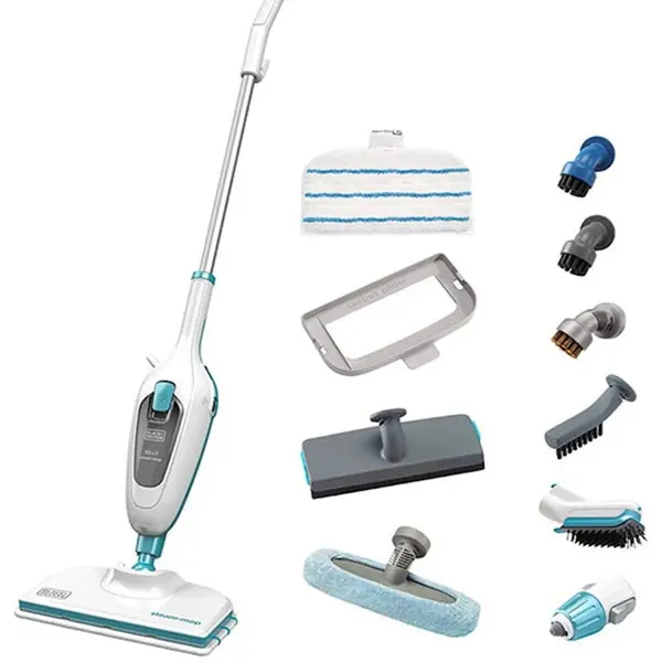 Black & Decker Mop cu aburi BLACK & DECKER FSM13E10-QS, 0.38l, 1300W, Alb