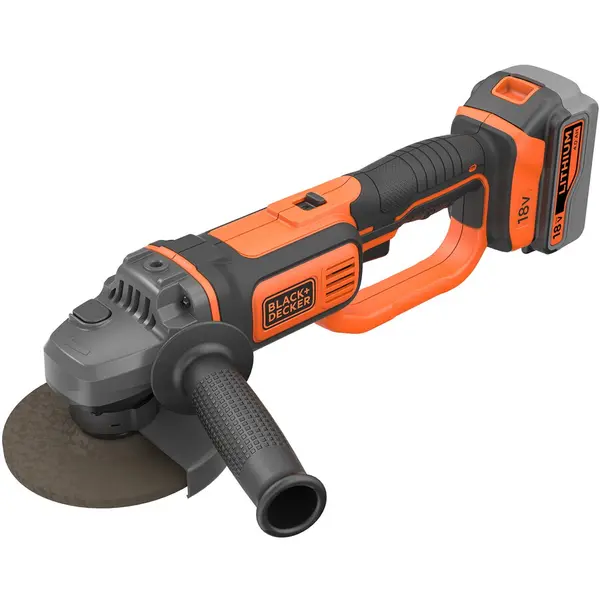 Black & Decker Polizor unghiular pe acumulator Black & Decker BCG720M1-QW, 18V, 1 x 4Ah, 125 mm diametru disc, Portocaliu-Negru