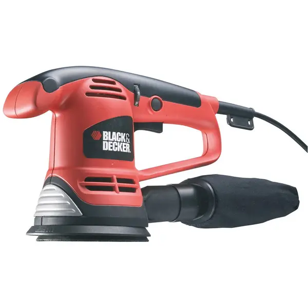 Black & Decker Slefuitor rotativ cu excentric Black & Decker KA191EK, 480W, 125mm, 4000-1200 RPM - kitbox si 3 foi abrazive, Rosu-Negru