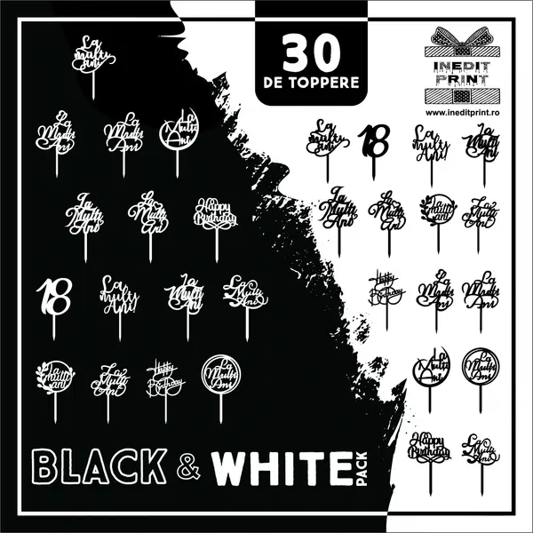 Black White Pack 8 cm