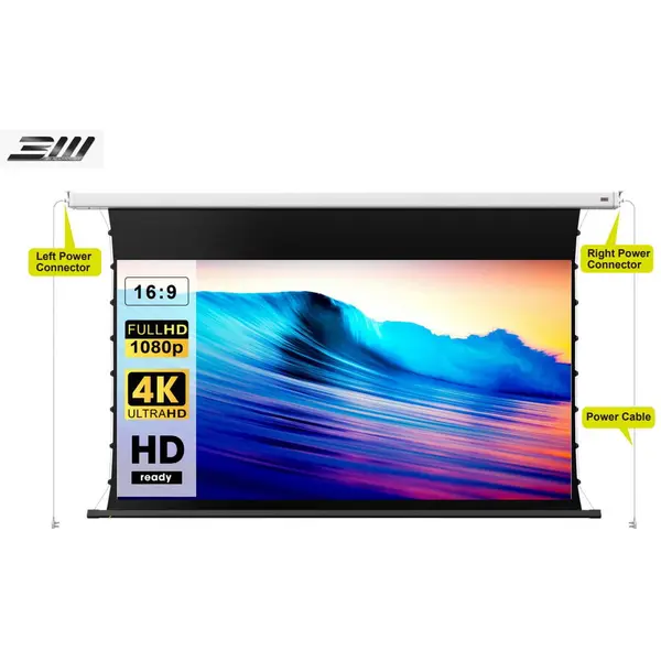 Blackmount Ecran de proiectie electric tensionat de perete/tavan Blackmount, 266x150 cm, Format 16:9