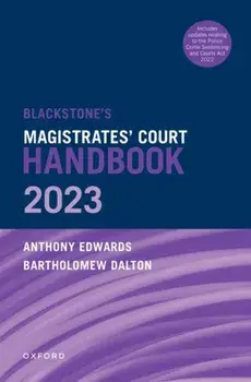 Blackstone's Magistrates' Court Handbook 2023, Paperback/***