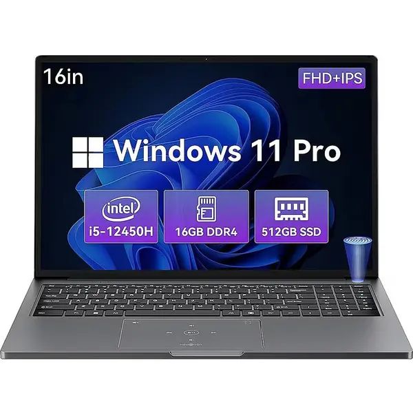 Blackview Laptop Blackview AceBook 12K1, Intel Core i5-12450H, 16 inch, RAM 16 GB, SSD 512 GB, Intel UHD Graphics, Windows 11 Pro, Gri