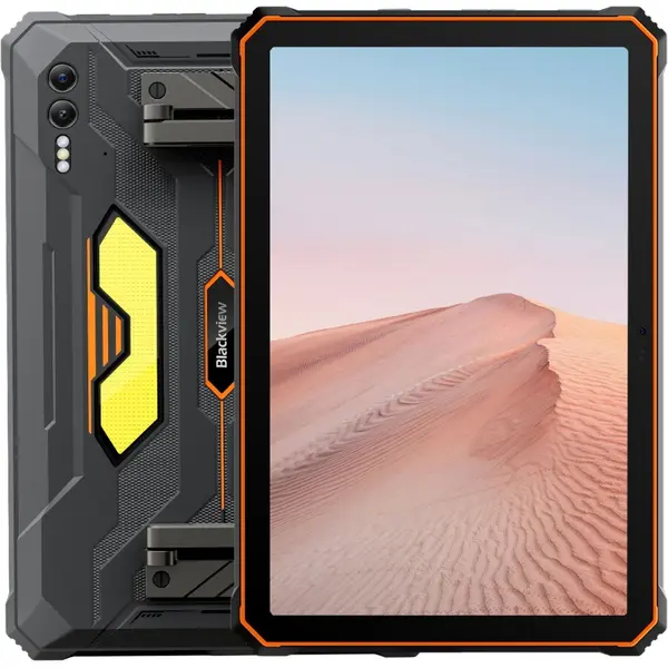 Blackview Tableta Blackview Active 10 Pro, Procesor MediaTek Dimensity 7300 Octa-Core, Ecran IPS 2K 10.95, 12GB RAM, 512GB Flash, 108MP+20MP spate + 50MP fata, 30000mAh, 5G, Dual SIM Hibrid, Android 14, Negru-Portocaliu