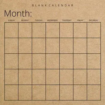 Blank Calendar: Kraft Brown Paper, Undated Planner for Organizing, Tasks, Goals, Scheduling, DIY Calendar Book, Paperback/***