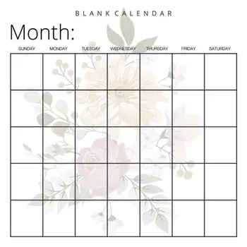 Blank Calendar: Pretty Flowers, Undated Planner for Organizing, Tasks, Goals, Scheduling, DIY Calendar Book, Paperback/***