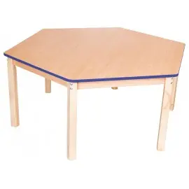 Blat masa - Hexagonal - Cant Colorat - Albastru
