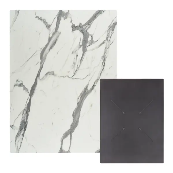 Blat masa HPL RELVAR 1 MARBLE 60x80 CM - Alb