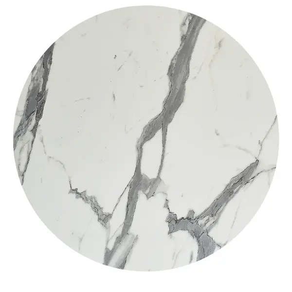 Blat masa HPL RELVAR MARBLE Ø120 CM - Alb