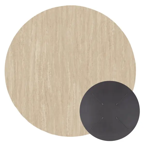 Blat masa HPL RUNAVIK 2 TRAVERTINE Ø60 CM - Default Title