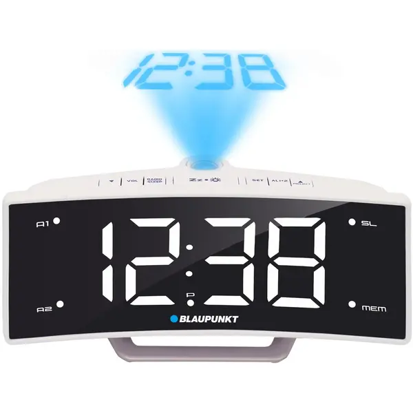 Blaupunkt Ceas cu radio Blaupunkt CRP7WH, Proiector, USB, Alb