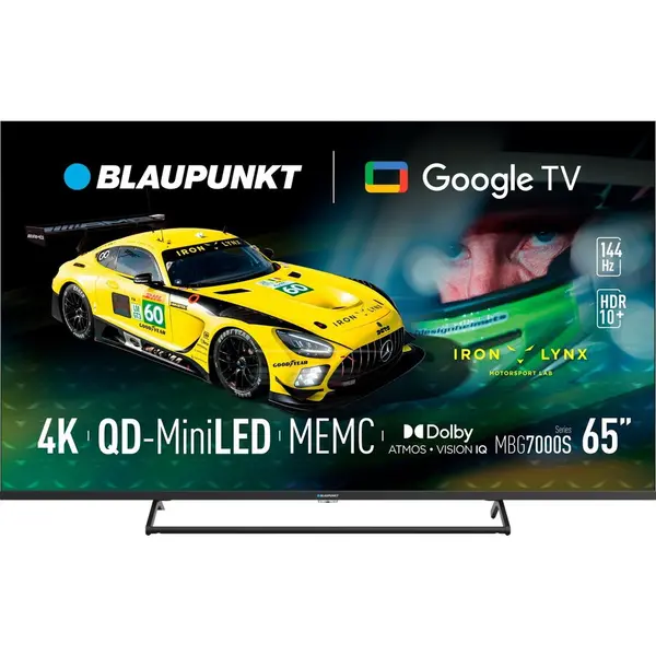 Blaupunkt Televizor Blaupunkt 65MBG7000S, 65, 163 cm, MINILED, 4K UHD, Smart TV, Wi-Fi, Bluetooth, 144Hz, Negru