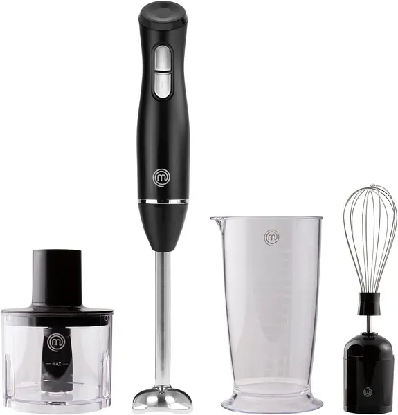 Blender de mână cu tocator MasterChef - MC ES SDA011, 200W, 2 viteze, negru