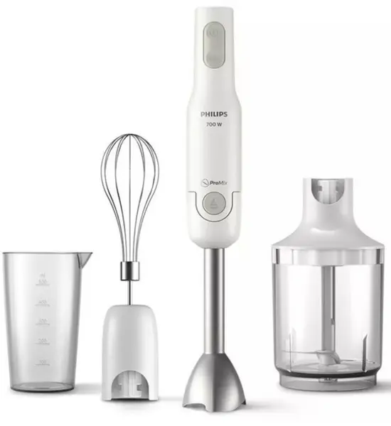 Blender de mână Philips - ProMix HR2545/00, 700W, 2 viteze, alb