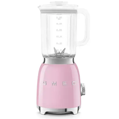Blender de masa retro Smeg BLF03PKEU, 800 W, 4 programe, Pulse, Auto-curatare, 18000 rpm (Roz)