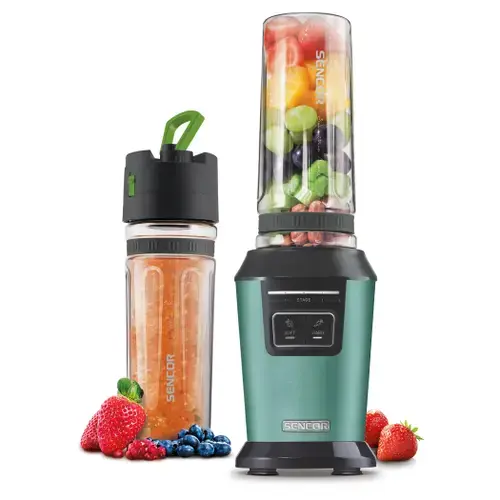 Blender de masa Sencor Smoothie Maker SBL7171GR, 800 W, 2 programe, Sticla Sport 0.6 l (Verde)