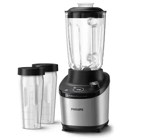 Blender Philips Seria 7000 HR3760/10, 2 L, 1500W, 12 Trepte Viteza (Negru/Argintiu)