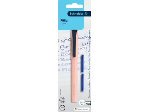 Blister Stilou Schneider Xpect Vivaz + 2 patroane cerneala,penita M, corp piersica