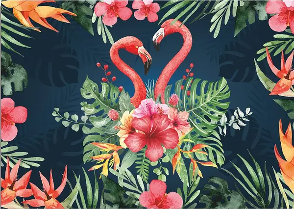 Bloc de desenat №4 Rainbow - Flamingos In Love, 190 g, 10 coli