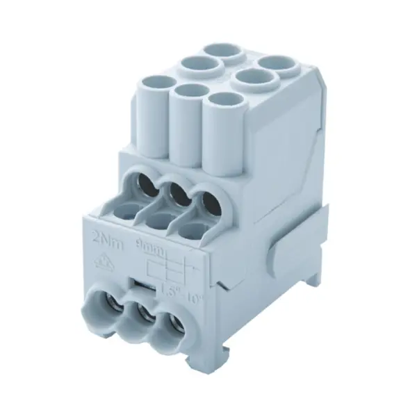 Bloc de distributie, Cu, 1 pol, 100A, 2x25 6x10 mmp, gri, SCHRACK IKB01025
