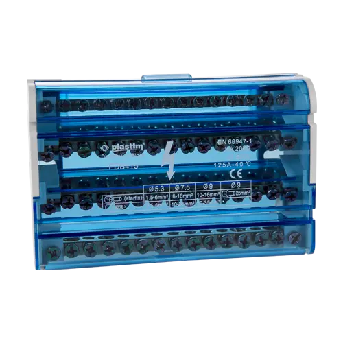 Bloc de distributie electrica, 4x15 poli, 125A - Plastim PDB415