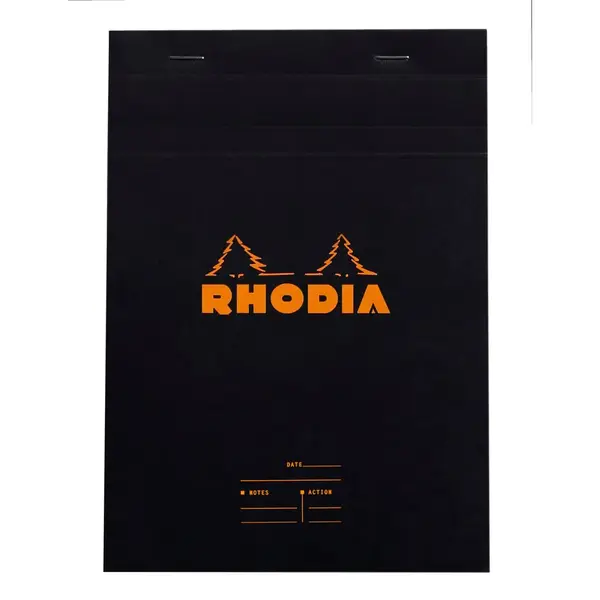 Bloc notes A5 80 file capsat dictando Rhodia Coperta neagra