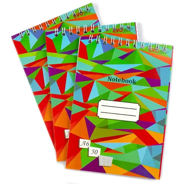 Bloc notes A6 50 file cu spira matematica EVOffice Bloc Notes A6 50file spira Matematica