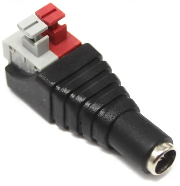Bloc terminal la DC 2.1x5.5mm mama cu clips pentru CCTV, DC-F/2.1X5.5-TBC