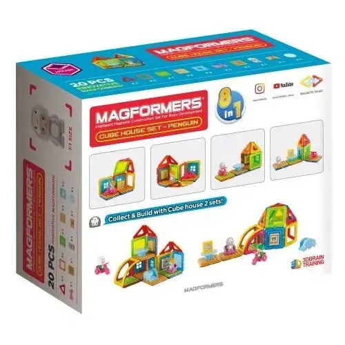 Blocuri magnetice cu pinguini pentru casa cubica Magformers - Penguin